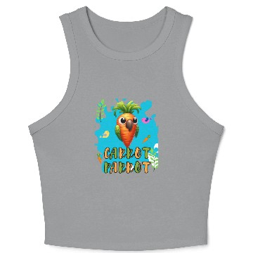 Discover funny carrot parrot Crop Tank Top
