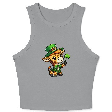 Discover St. Patrick's Day Giraffe Cartoon Crop Tank Top