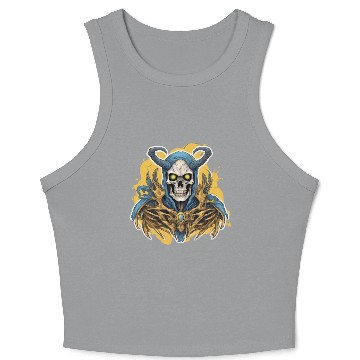 Discover Celestial Crown: Horned Skull Crop Tank Top