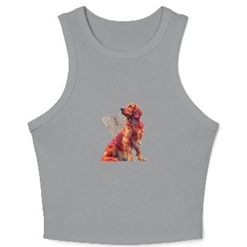 Discover Irish setter Butterfly Crop Tank Top