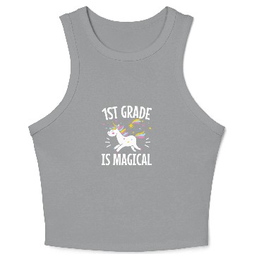 Discover 1st Grade Is Magical Back To School Student Crop Tank Top