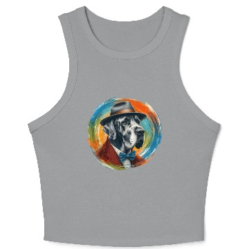 Discover Great Dane Cartoon Crop Tank Top
