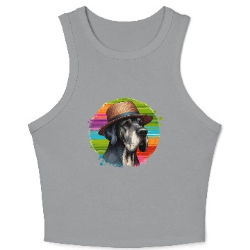 Discover Great Dane Wearing a Hat Art Crop Tank Top