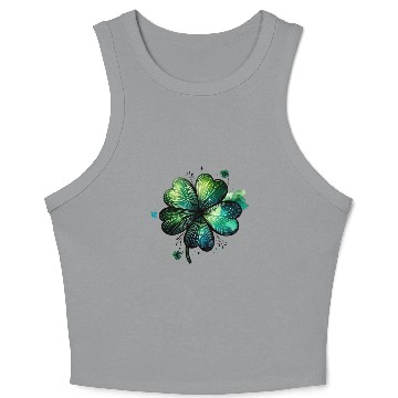 Discover Saint Patrick's Day Green Clover Crop Tank Top