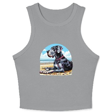 Discover Great Dane On The Beach Crop Tank Top