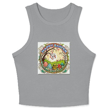 Discover Happy Easter Holiday Celebration Crop Tank Top