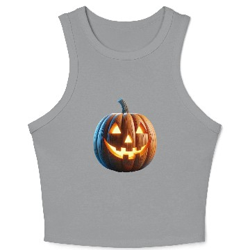 Discover Jack o Lantern Pumpkin Crop Tank Top