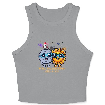 Discover Total solar eclipse 4-8-2024: Sun and Moon love Crop Tank Top
