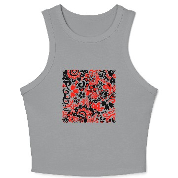 Discover Folklore pattern with Ukrainian traditional colors Crop Tank Top