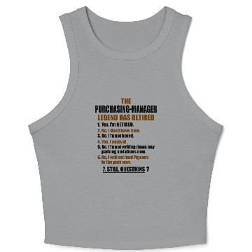 Discover Retirement gift idea Retired Purchasing-Manager Crop Tank Top