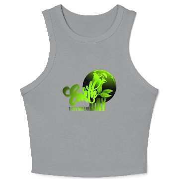 Discover Earth day black bg Crop Tank Top