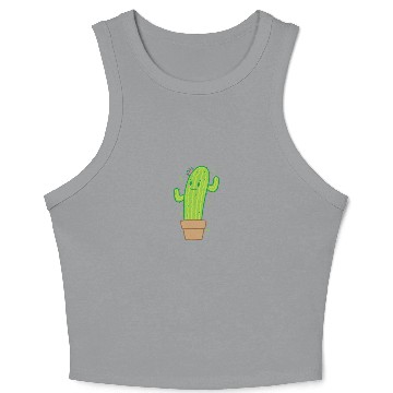 Discover Cactus in Pot Plant Environment Crop Tank Top