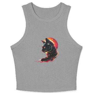 Discover Solar Eclipse with Cat Crop Tank Top