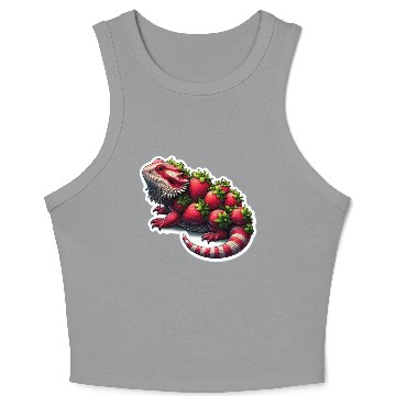 Discover Strawberry bearded dragon pattern Crop Tank Top