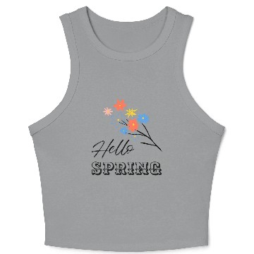 Discover Hello Spring Flower Season Crop Tank Top