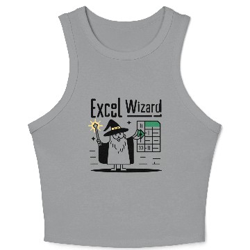 Discover excel wizard funny accountant bookkeepers gift Crop Tank Top