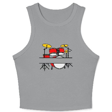 Discover Drum kit name banner logo for drummer Crop Tank Top
