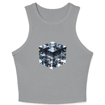 Discover Abstract Crystal Cubes Crop Tank Top