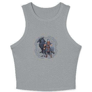 Discover Viking Warrior With Raven Crop Tank Top