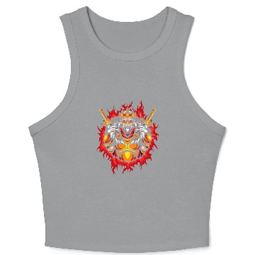 Discover Monarch With Halftone Fire Background Crop Tank Top