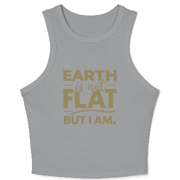Discover Flat Earth Satire Ironic Jokes Crop Tank Top