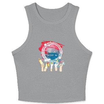 Discover Labor Day Celebration Artwork Crop Tank Top