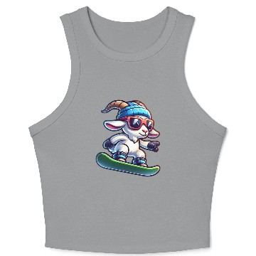 Discover Snowboarder Goat Winter Adventure Crop Tank Top