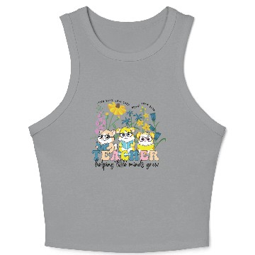 Discover Wildflower Teacher Crop Tank Top, Groovy Hamster Educator
