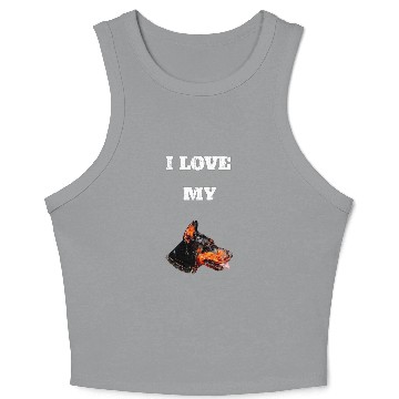 Discover I Love My Geometric Doberman Design Crop Tank Top