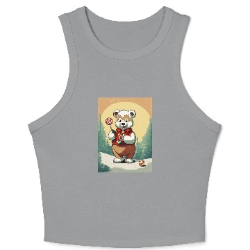 Discover Cartoon cute teddy bear Crop Tank Top