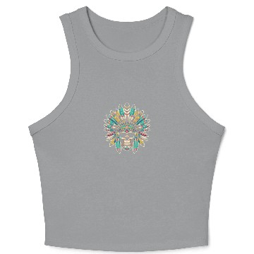 Discover Indigenous Native American Skull Head Crop Tank Top