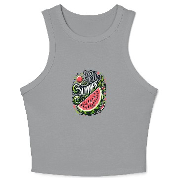 Discover Happy Summer Greeting With Watermelon Crop Tank Top