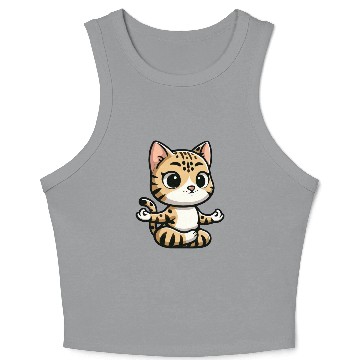 Discover Bengal Cat Yoga & Meditation Calm Crop Tank Top
