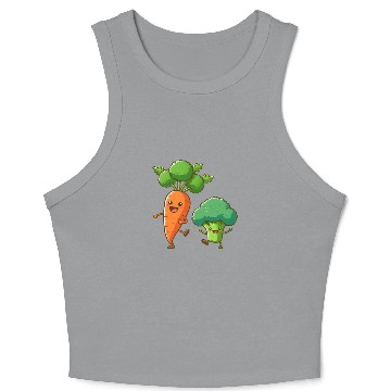 Discover Carrot Dancing with Broccoli Crop Tank Top
