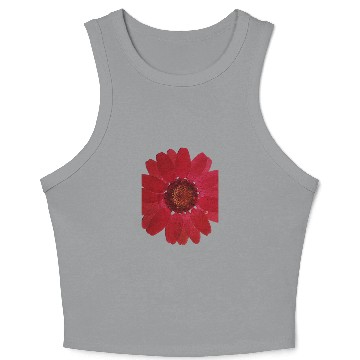 Discover Red Sunflower Crop Tank Top