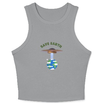 Discover Save Earth, UFOs and Aliens, Climate Change Crop Tank Top