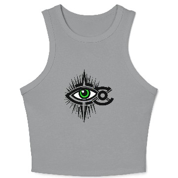 Discover Green Eye Design Vector 3 Colors Crop Tank Top