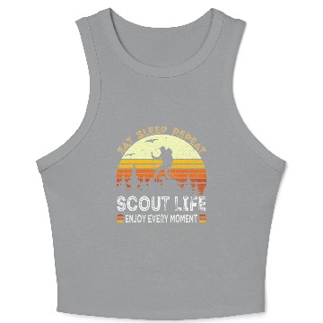Discover Eat Sleep Scout Repeat Camping Crop Tank Top