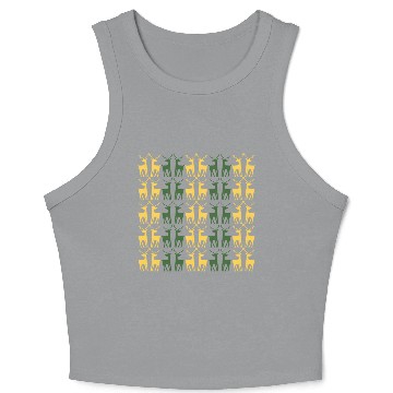 Discover GOLD GREEN REINDEERS CREATIVE PATTERN Crop Tank Top