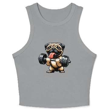 Discover Pug Workout: Fun Dumbbell Training Crop Tank Top
