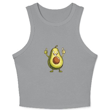 Discover Smiling Avocado Thumbs Up Fun Design Crop Tank Top