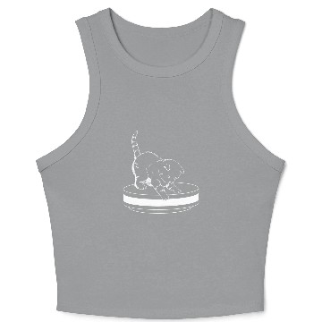 Discover Cute Cat Robot Vacuum Cleaner Crop Tank Top