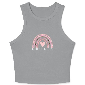 Discover Substitute Teacher Boho Rainbow Back To School Crop Tank Top
