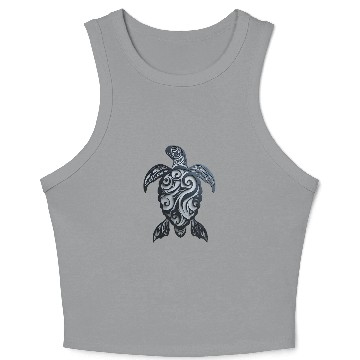 Discover Tribal Sea Turtle Crop Tank Top