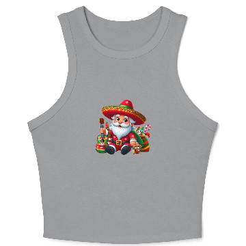 Discover Cinco de Mayo Santa Claus Crop Tank Top