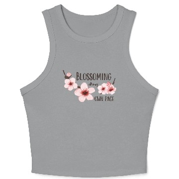 Discover Spring floral Crop Tank Top Elegant Cherry Blossom Design