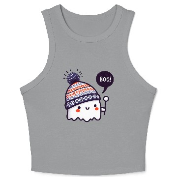 Discover Ghostly Surprise with Knitted Hat Crop Tank Top
