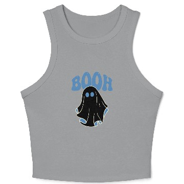 Discover funny Halloween ghost Crop Tank Top design