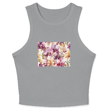 Discover Sweet Watercolor Orchid Art Crop Tank Top