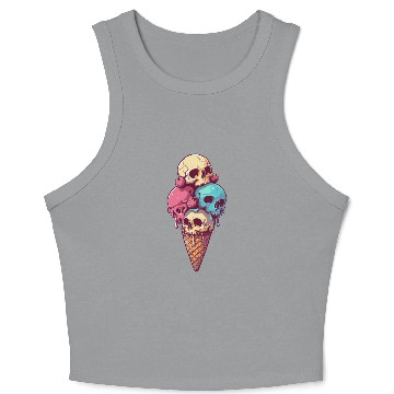 Discover skull ice cream Crop Tank Top